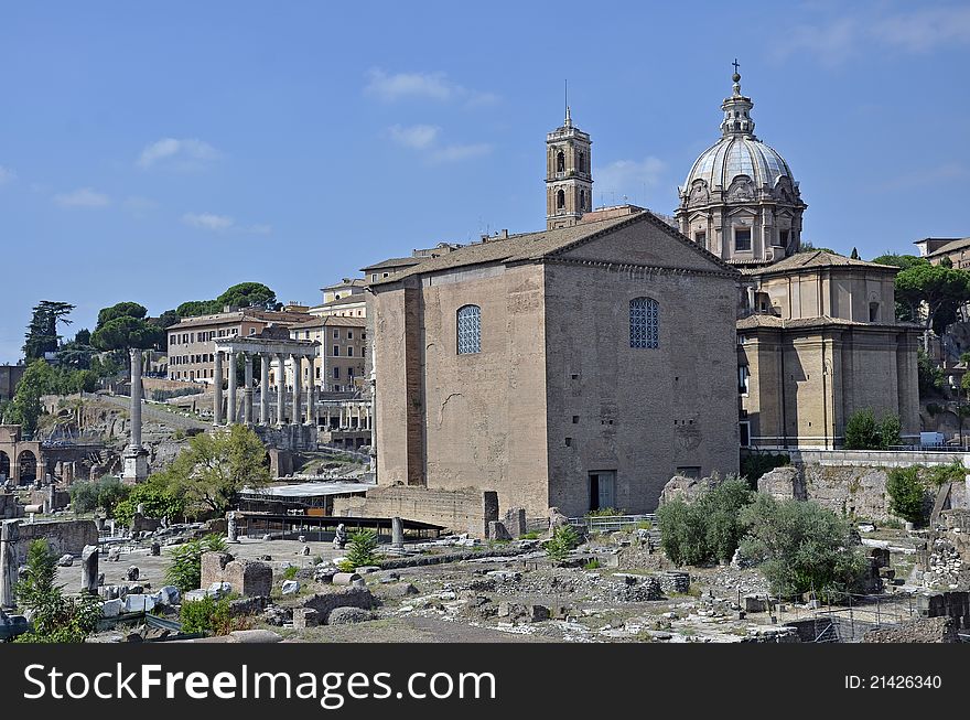 Ruins of ancient Roman empire in the center of Rome. Ruins of ancient Roman empire in the center of Rome