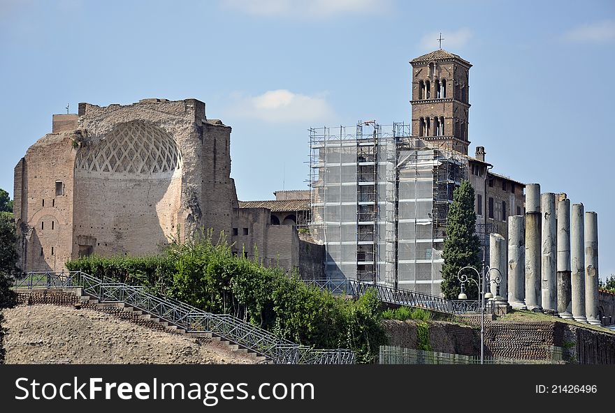 Ruins of ancient Roman empire in the center of Rome. Ruins of ancient Roman empire in the center of Rome