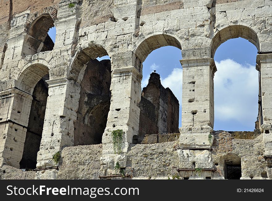 Colosseum monument in the center of Rome. Colosseum monument in the center of Rome