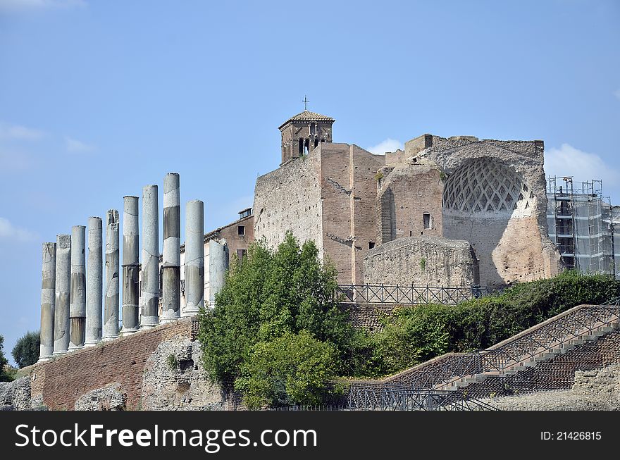 Ruins of ancient Roman empire in the center of Rome. Ruins of ancient Roman empire in the center of Rome
