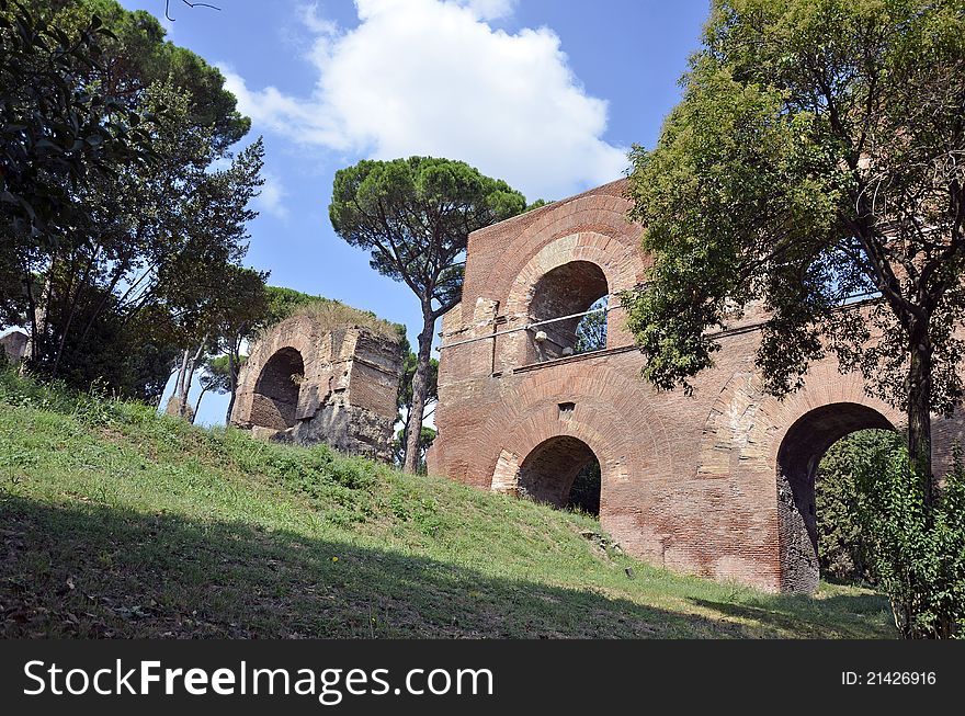 Ruins of ancient Roman empire in center of Rome. Ruins of ancient Roman empire in center of Rome