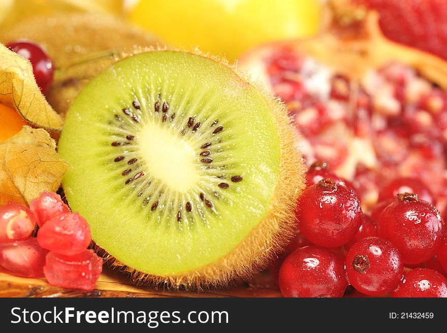 Details of fresh fruits shoot in studio