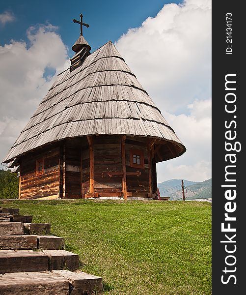 Old wooden orthodox church in serbia. Old wooden orthodox church in serbia