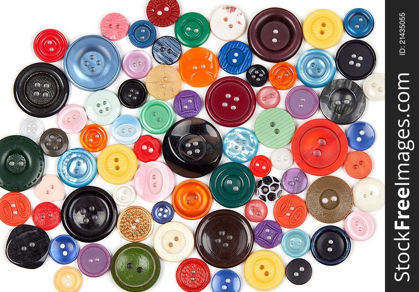 Colored buttons on a white background