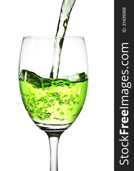 Green Cocktail Into Glass