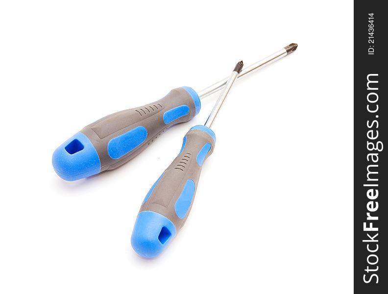 Two screwdrivers on white background