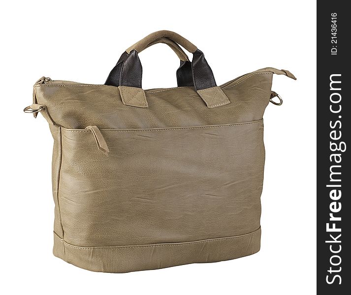 Nice light brown lady handbag can be use as a traveling bag