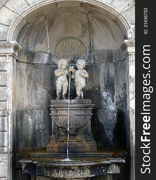 Fountain on the stairs -Bom Jesus do Monte in Portugal. Fountain on the stairs -Bom Jesus do Monte in Portugal