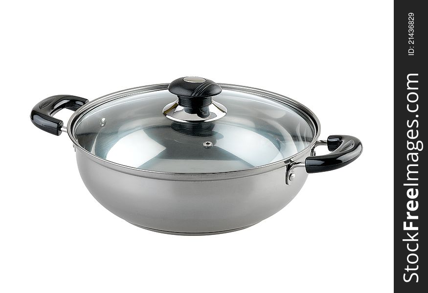 Chrome aluminum cooking pot with cover the kitchenware utensil