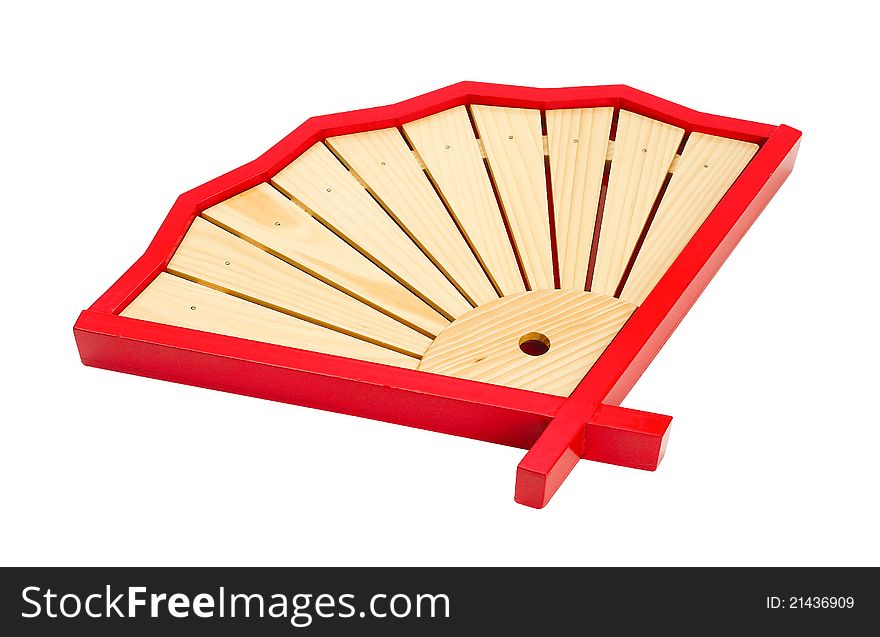 Japanese wooden tray in fan shape for decorates food or others. Japanese wooden tray in fan shape for decorates food or others
