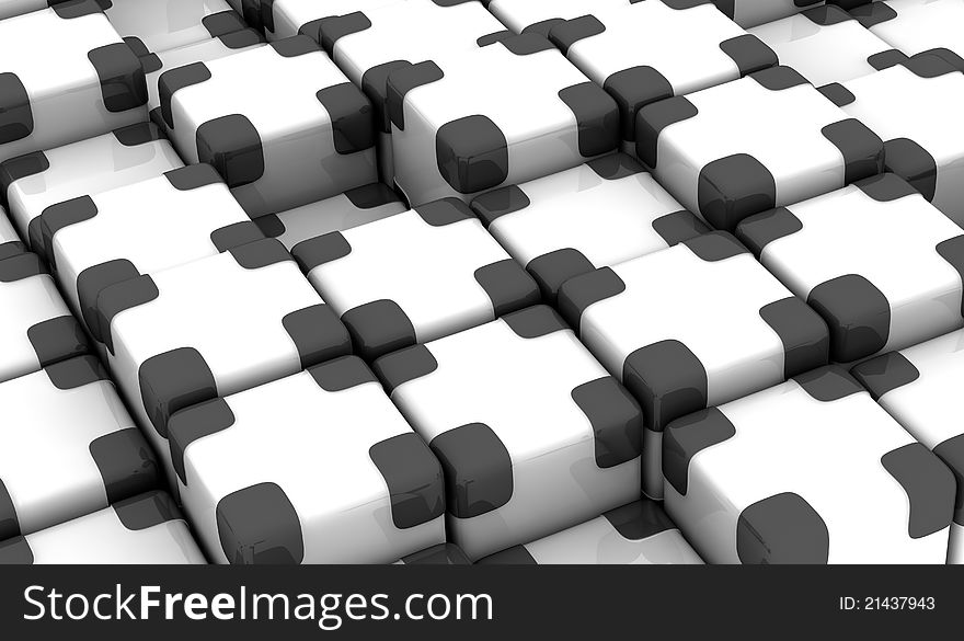 One abstract background made with cubes (3d render)