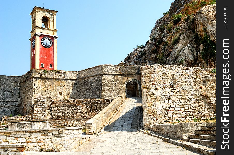 Exterior of Old fortress of Kerkyra city. Corfu. Greece