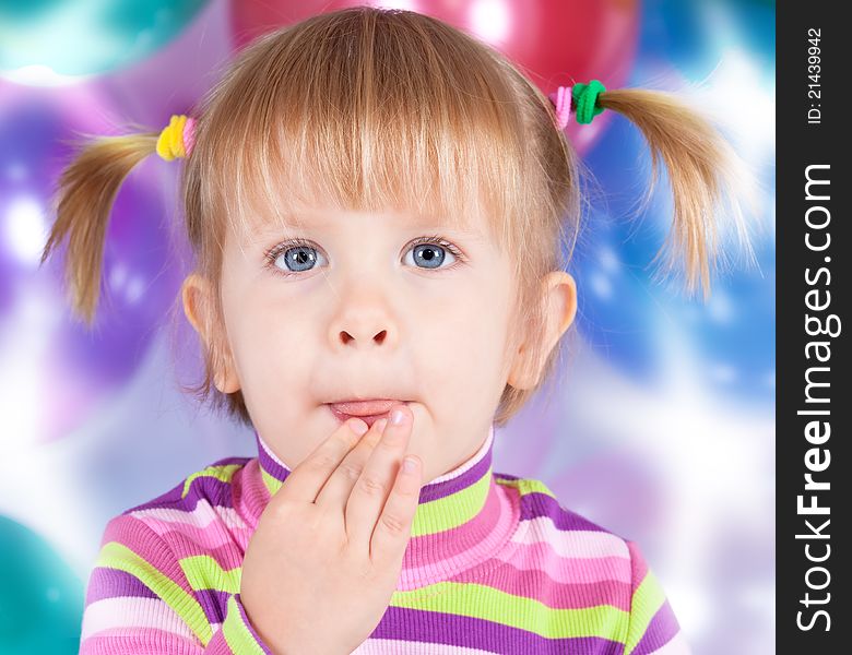 Foto-portrait of a cheerful little girl. Foto-portrait of a cheerful little girl