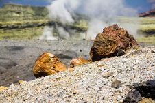 Rock On The Sulphur Volcano Stock Photo Rock On The Sulphur Volcano Stock Photo