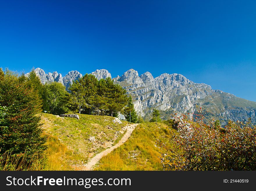 A mountain naer lecco in italy. A mountain naer lecco in italy