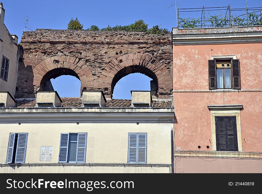 Different architecture with vegetation on top in Italy