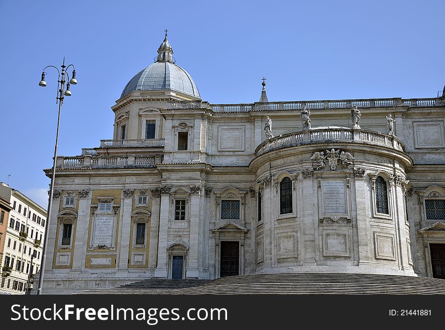 Santa Maria Maggiore church stairs detail in Rome. Santa Maria Maggiore church stairs detail in Rome