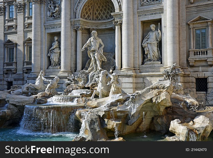 Visiting Trevi fountain in the historical center of Rome. Visiting Trevi fountain in the historical center of Rome