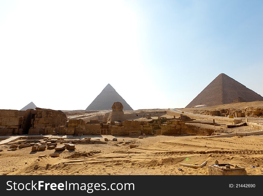 Pyramids of Giza, Great and famous Egyptian pyramids Khufu, Khafre And Menkaure. Pyramids of Giza, Great and famous Egyptian pyramids Khufu, Khafre And Menkaure