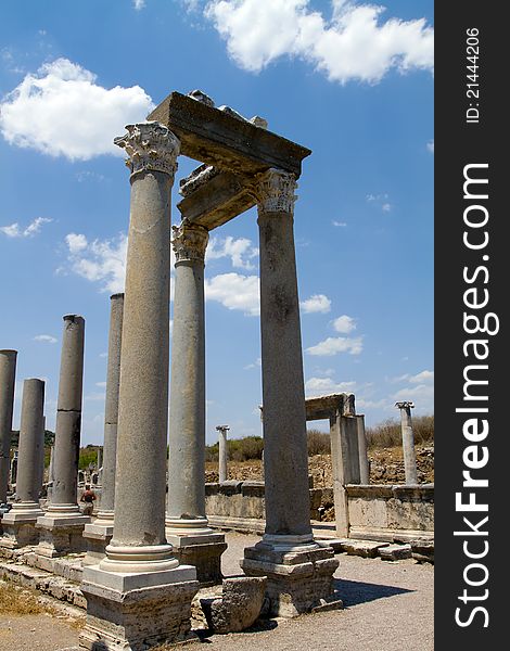 Roman archaeological site of ancient city of Perge in Turkey. Roman archaeological site of ancient city of Perge in Turkey