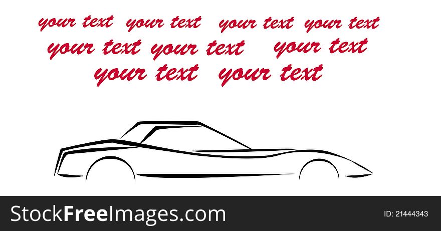 Silhouette of the car on a blue background, vector illustration picture