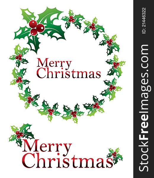 Christmas element in circle for greeting cards. Christmas element in circle for greeting cards