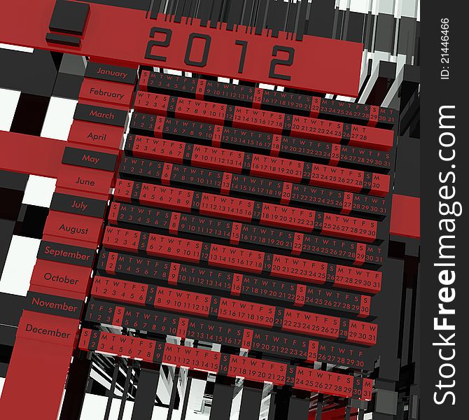 2012 Calendar 3D background concept