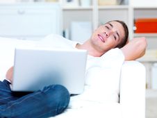 Young Man Using Laptop Royalty Free Stock Photo Young Man Using Laptop Royalty Free Stock Photo