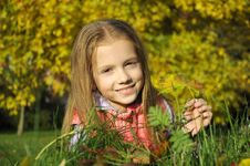 Girl In The Autumn Park Stock Photo Girl In The Autumn Park Stock Photo