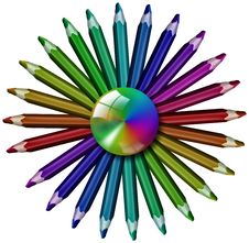 Pencils In A Circle Royalty Free Stock Photography Pencils In A Circle Royalty Free Stock Photography