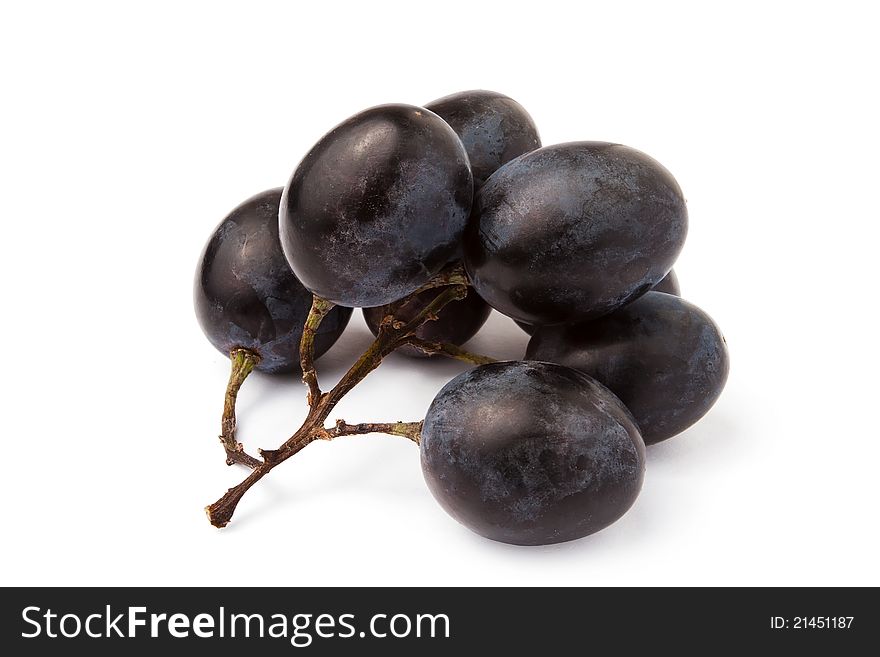 Red grape against white background