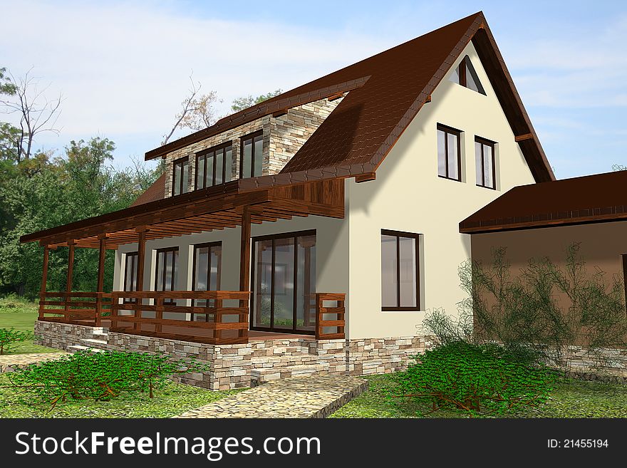 House 3D Render