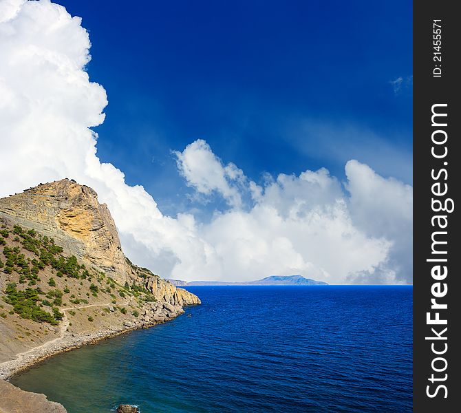 Landscape with mountain and sea