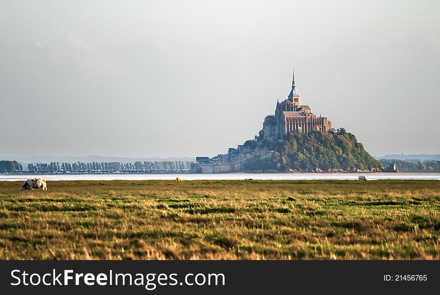 Castle Le Mont Saint Michel in the Normandy, France