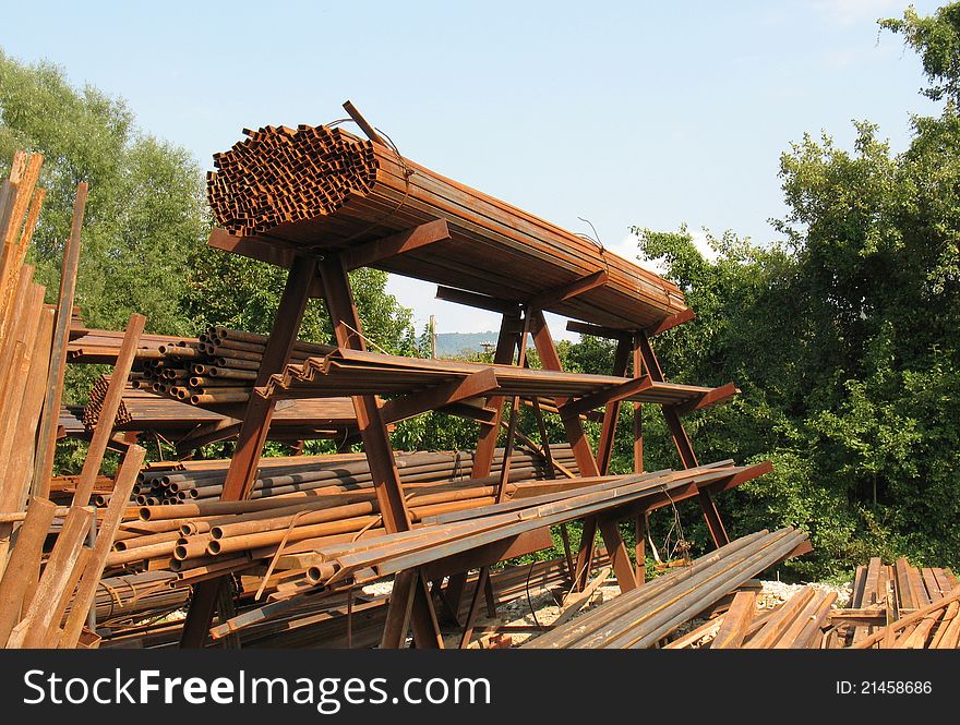 Rusty Metal Constructions  On The Open Stock