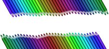Wave Of Colored Pencils Royalty Free Stock Images