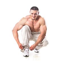 Strong Athletic Man Stock Images