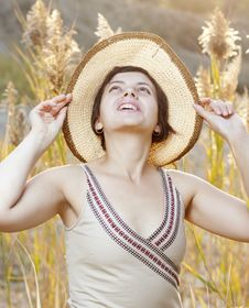 Portrait Of Beautiful Brunette Woman In Summer Royalty Free Stock Image Portrait Of Beautiful Brunette Woman In Summer Royalty Free Stock Image