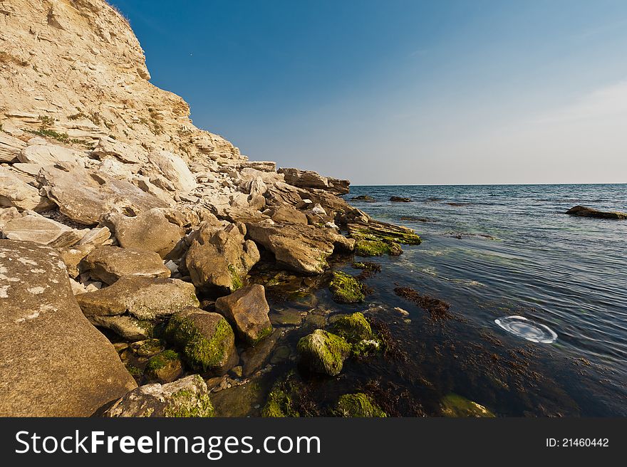 Landscape from coast of Thassos Greece