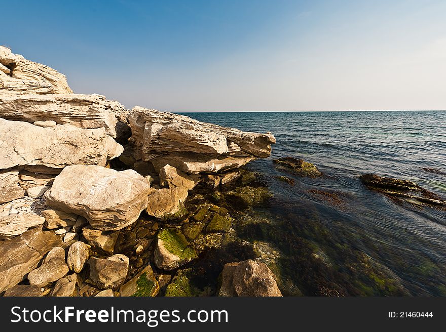 Landscape from coast of Thassos Greece