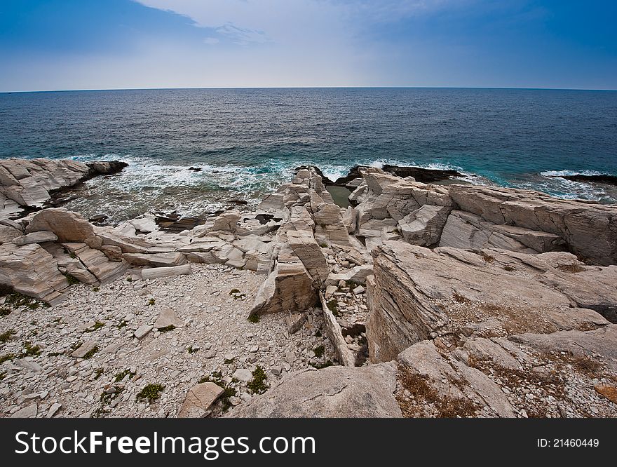 Landscape from coast of Thassos Greece