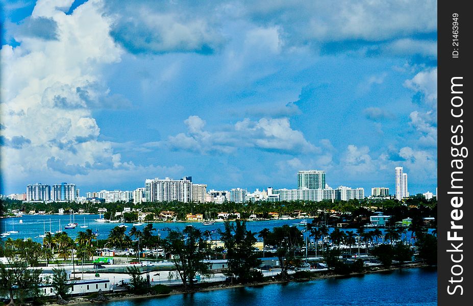 Skyline of Miami, Florida taken from port. Skyline of Miami, Florida taken from port.