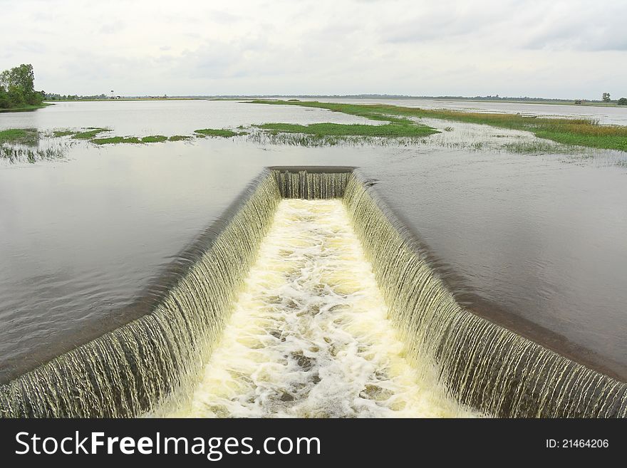 Floodgate of a large reservoir. Floodgate of a large reservoir.