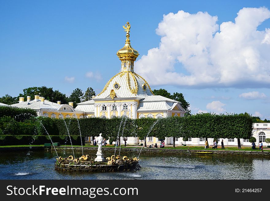 West wing of the Big Palace in Peterhof, Russia