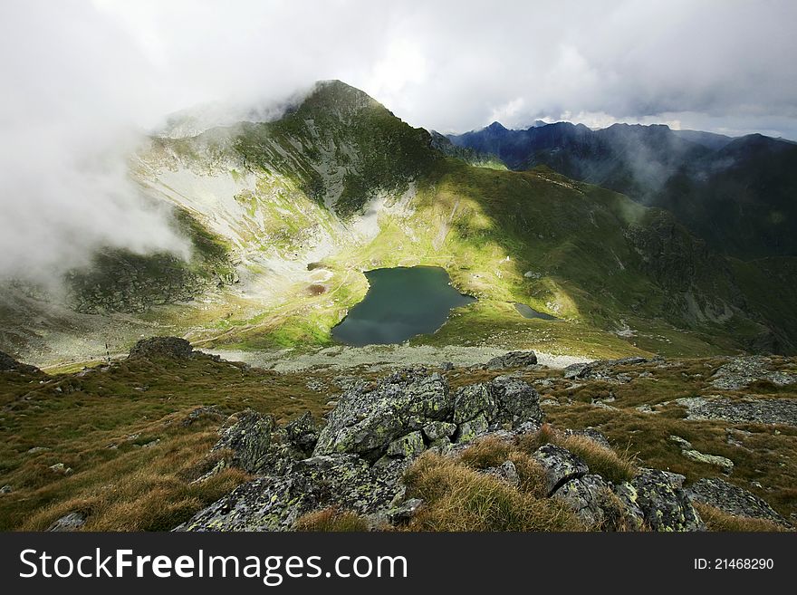 Landscape from Capra Lake in Romania