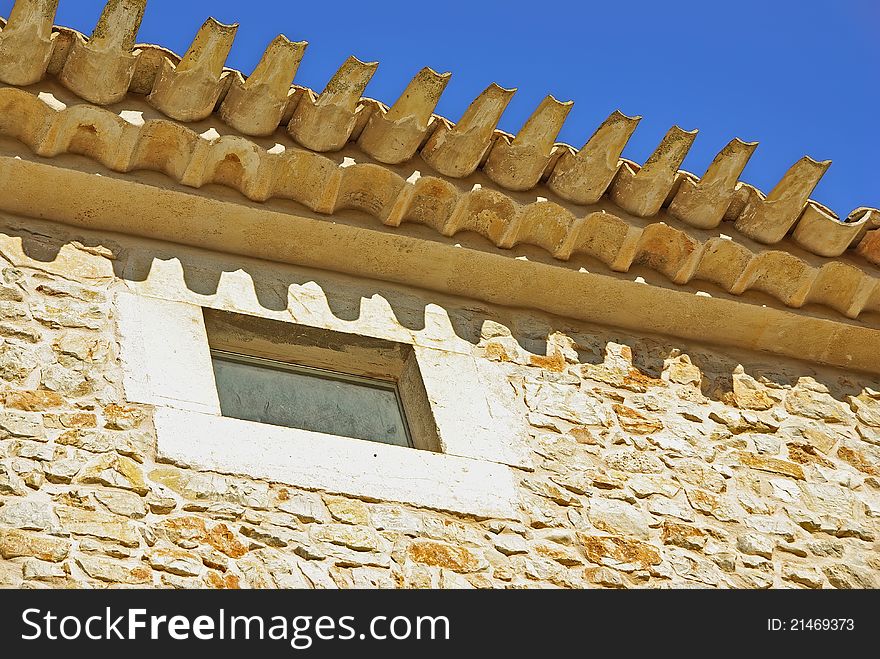 Tiles on the roof of a rural house in Majorca (Balearic Islands - Spain)
