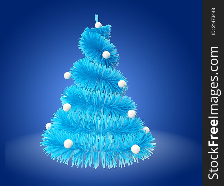 Christmas tree on blue background