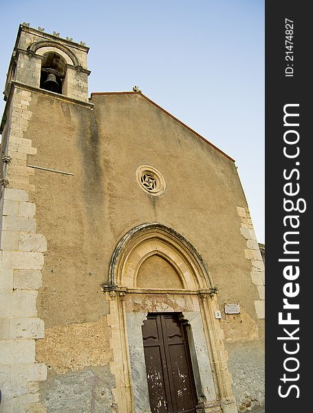 Ancient Church of Taormina with bell. Ancient Church of Taormina with bell
