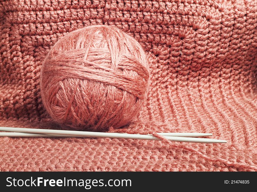 A ball of knitting yarn. Background for your design