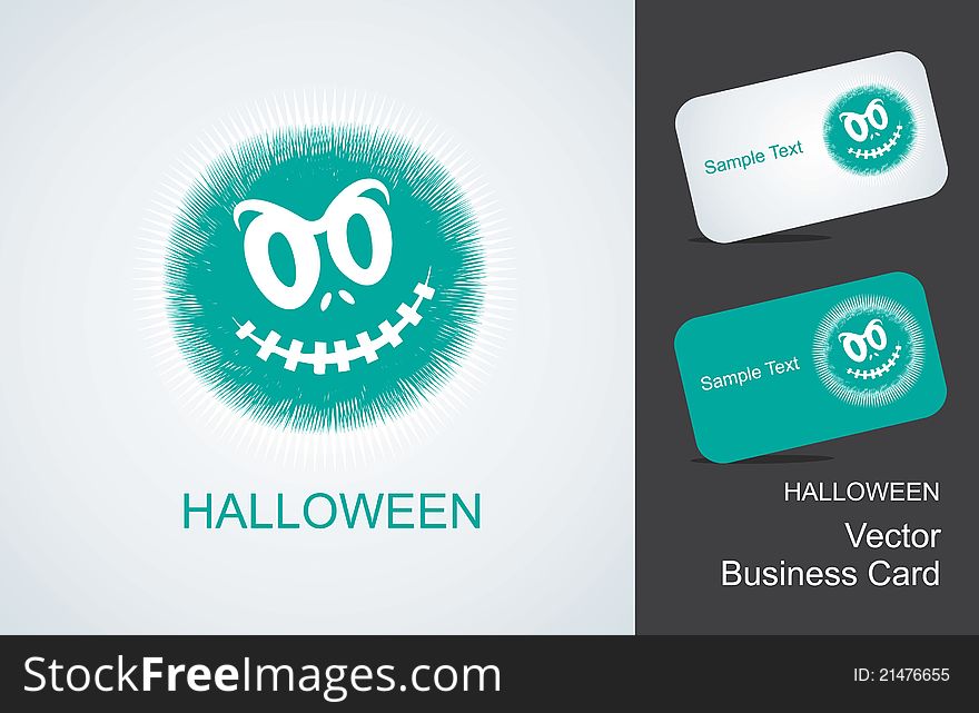 Fun crazy hairy bringing and business card( Halloween )